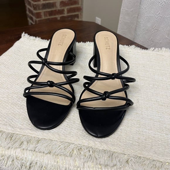Schutz Princey Sandal Black Size 10B Strappy Summer Spring Block Heel Spring NWT - Picture 6 of 11